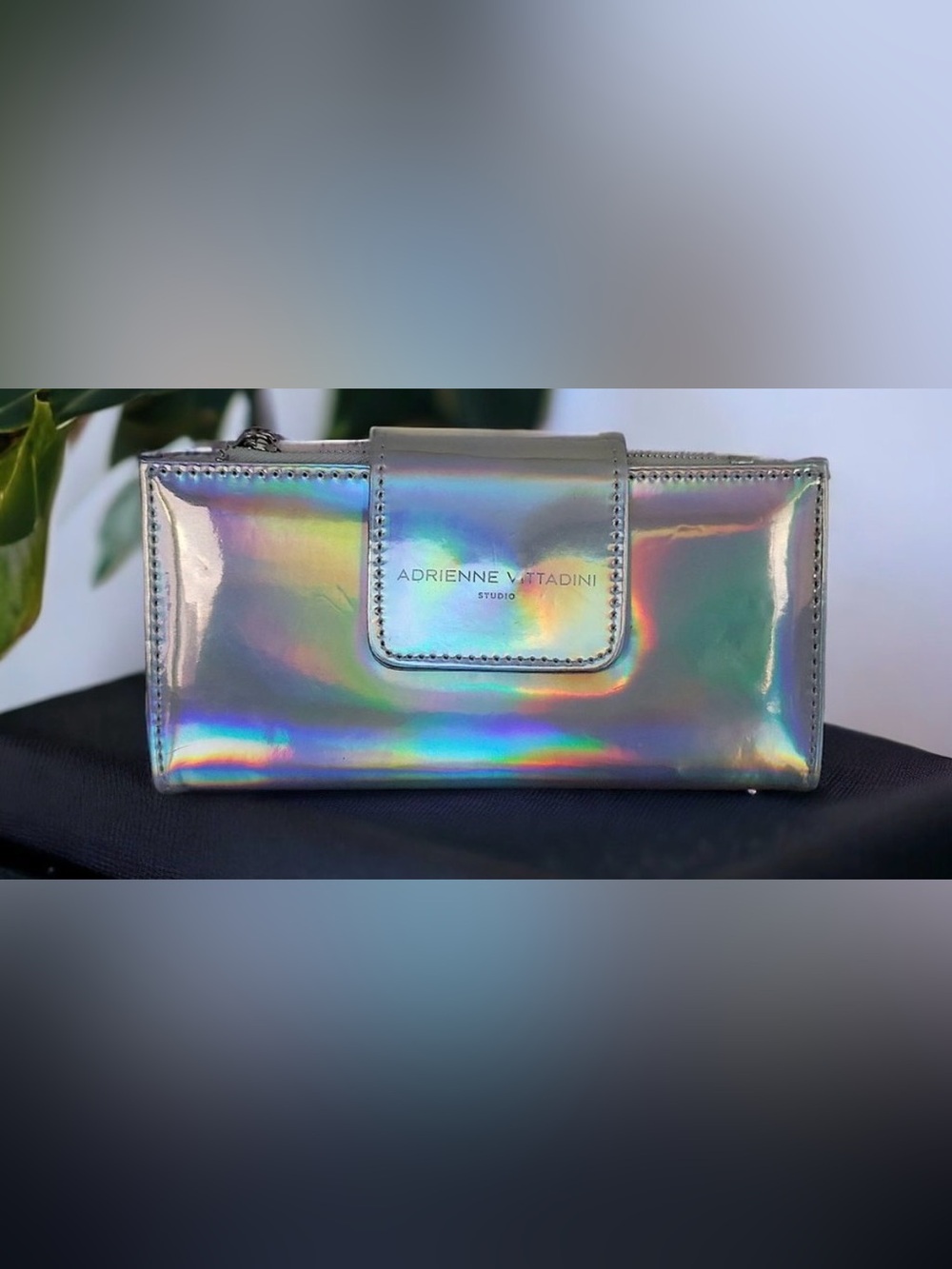Adrienne Vittadini Holographic Silver Wallet